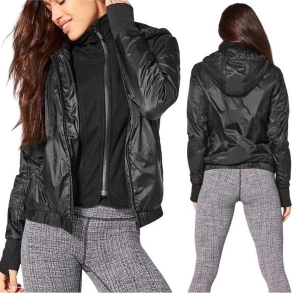 Lululemon Scuba Hoodie Jacket Glyde Black Sherpa Fleece Size 4 - Picture 1 of 9